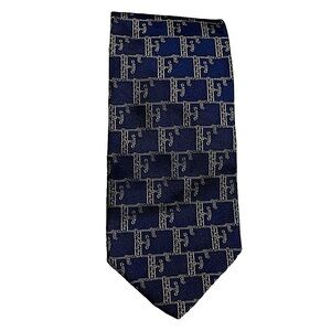 GIANFRANCO Ferre Silk Logo Print Tie
